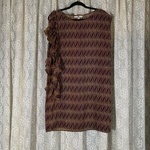 Ya Los Angeles‎ Womens Sz Medium Purple /  Sleeveless Fringed Short Dress